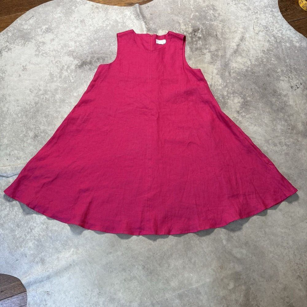 Maeve Anthropologie Swing Dress Womens Size Medium Pink Lined‎ Linen Resort